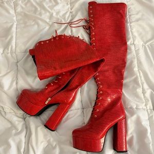 Azalea Wang Women’s Red Boots